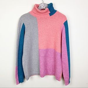 SUNDANCE Stargazer Patchwork Colorblock Turtleneck